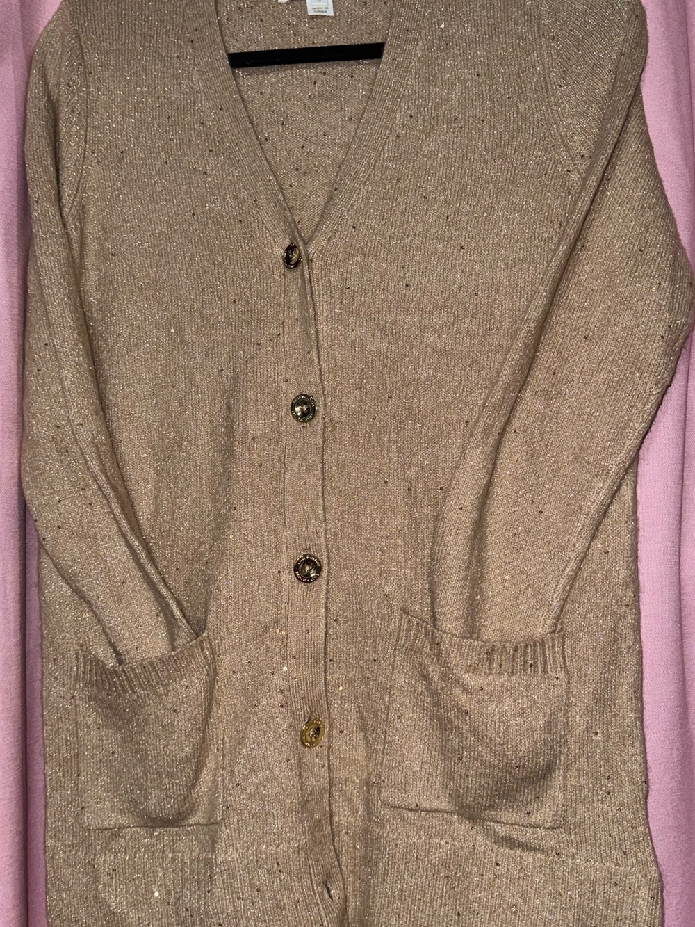 Lilly Pulitzer Beige/Tan Sparkle Knit Cardigan